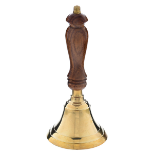 латунный колокольчик с деревянной ручной 2