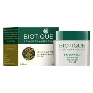 Восстанавливающий гель от тёмных кругов вокруг глаз с морскими водорослями марки Биотик (Seaweed Revitalizing Anti-fatigue eye gel Biotique), 15 грамм