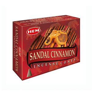 благовония конусы Сандал и Корица марки ХЕМ (Sandal Cinnamon HEM)