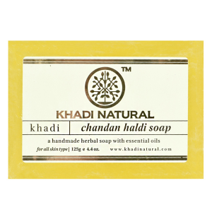 мыло Сандал и Куркума марки Кхади (Chandan Haldi soap Khadi), 125 грамм