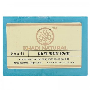 мыло Метоловое глицериновое марки Кхади (Pure Mint Glycerine soap Khadi), 125 грамм