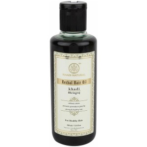 масло для волос Брингарадж марки Кхади (Bhringaraj hair oil Khadi), 210 мл