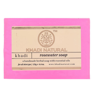 мыло Розовая вода марки Кхади (Rosewater soap Khadi), 125 грамм