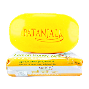 мыло Лимон и Мёд марки Патанджали (Lemon Honey soap Patanjali), 75 грамм