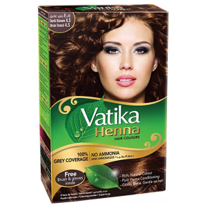 хна для волос Тёмно-коричневая марки Дабур (Dark Brown henna Dabur), 60 грамм